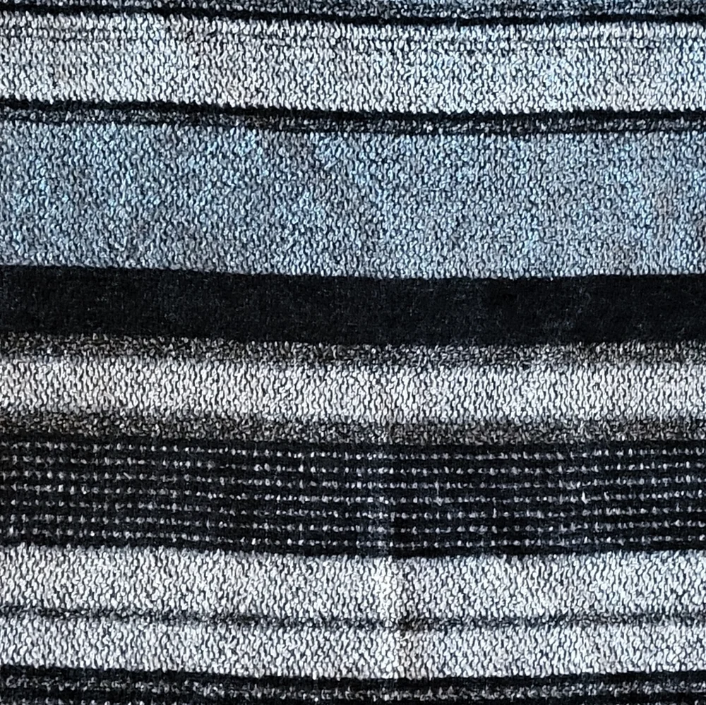 Corrieri Ido, made in Italy, gray and black striped rectangular fringed scarf